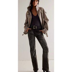 NWT FREE PEOPLE WE THE FREE VECTOR MOTO JEANS, SIZE 28 Groovy Grunge Retro Rock